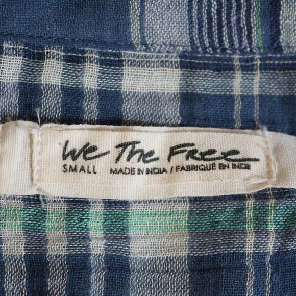 Free People Plaid First Bloom Long Sleeve Shirt S - Picture 10 of 12